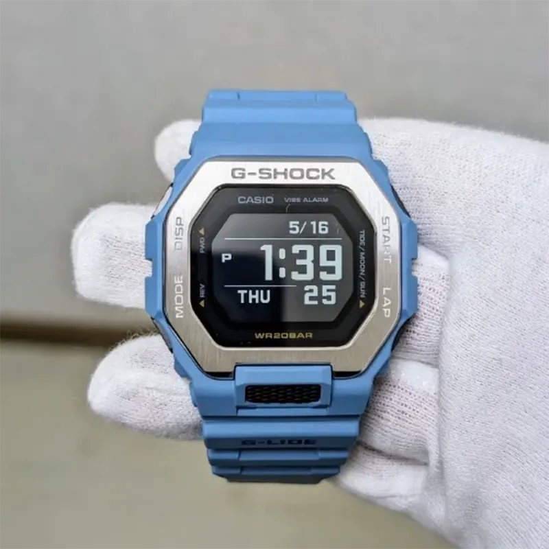 Casio G-Shock Digital G-LIDE (Bluetooth) Light Blue Strap Men's Watch- GBX-100-2A